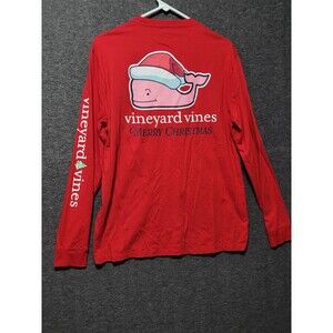 Vineyard Vines Medium Merry Christmas longsleeve red shirt crew neck